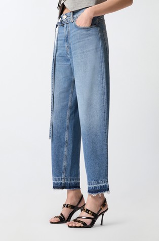 Balonaste jeans hlače s spranim videzom