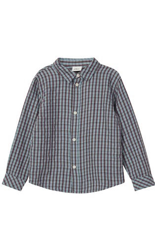 Lahka teksturirana srajca s karirastim vzorcem