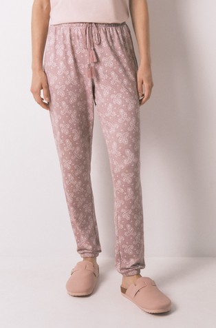 Long paisley jersey-knit trousers