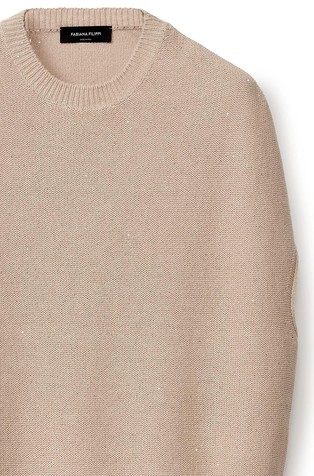 FABIANA FILIPPI Cotton-blend knit vest with sequins Light / Pastel Brown 3