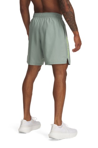 UNDER ARMOUR Woven Wordmark Shorts Silica Green / High Vis Yellow 2