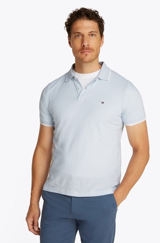 Regular fit polo majica iz piké lanene mešanice