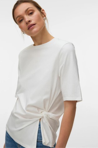 VMRICKY cotton short sleeved t-shirt with knot detail