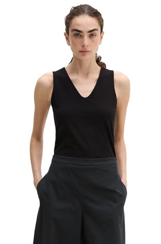 Sleeveless top in stretch jersey