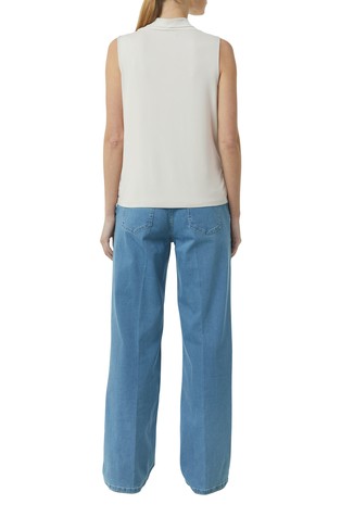 COMMA Top with cowl neckline in fabric mix Beige 2