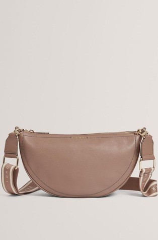 Usnjena torbica za čez ramo z logo naramnico