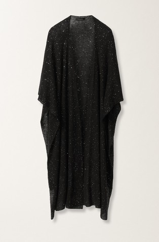 FABIANA FILIPPI Long cape-style knitted cardigan Black 5
