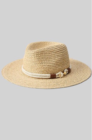 Slamnik iz rafije z detajlom vrvi