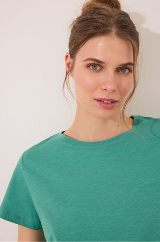 WOMEN'SECRET Cotton T-shirt with shells Green 4