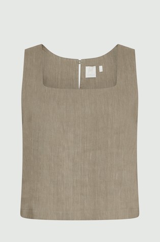 MARELLA Monochrome linen-blend top Green 3