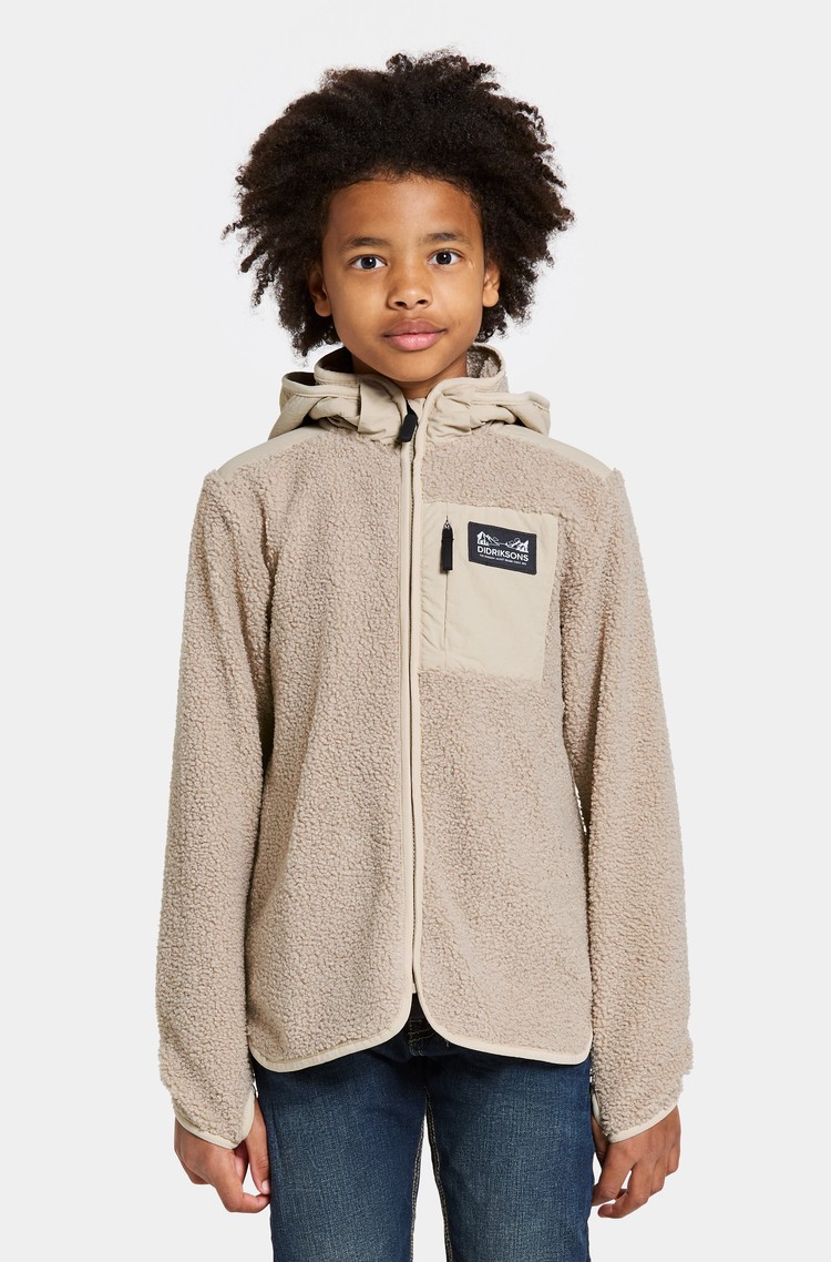 DIDRIKSONS Exa Kids' Full-Zip With Hood Beach Beige 