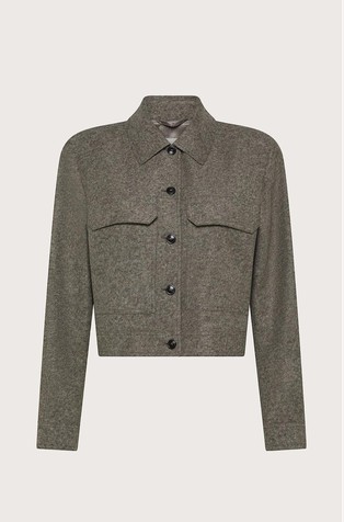 Srajčna jakna iz mešanice z volno