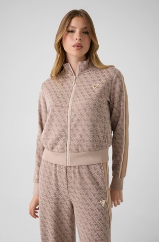 4G logo zip-thru with high neck