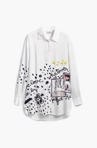 DESIGUAL Shirt with arty print White 6