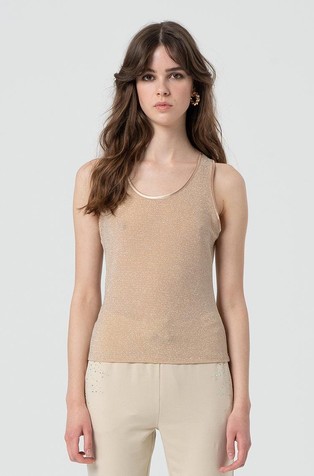 Slim fit svetleča majica brez rokavov