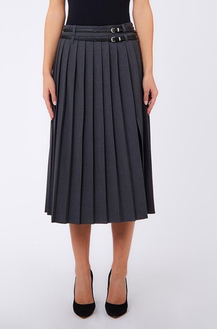 Pleated flannel skirt