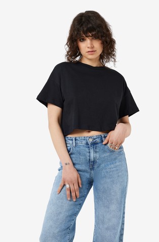 NOISY MAY NMALENA short sleeved semi cropped top Black 4