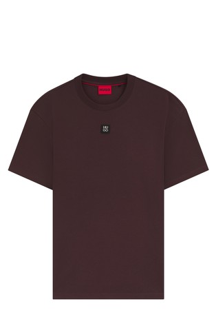 Regular fit bombažna majica z zloženim logotipom