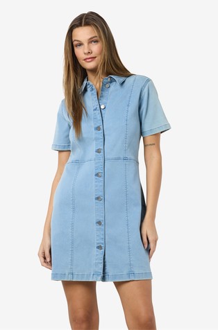NMNISA slim fit denim shirt dress