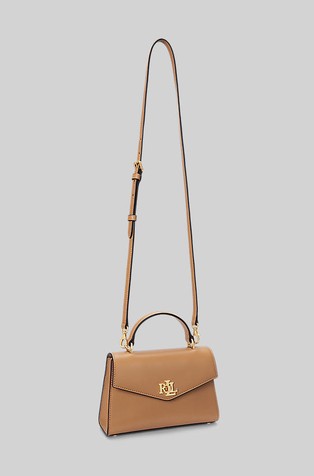 RALPH LAUREN Leather Small Farrah Satchel Buff 3