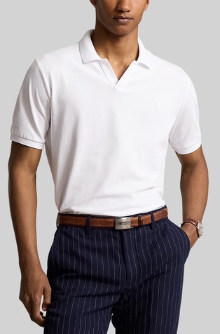 Classic fit raztegljiva polo majica z mrežasto strukturo
