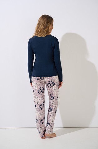 LISCA Ocean pižama z dolgimi rokavi Modra - Blue/Pink 2