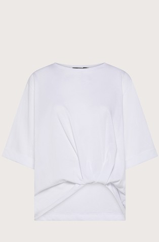 Cotton T-shirt in jersey with knot detail