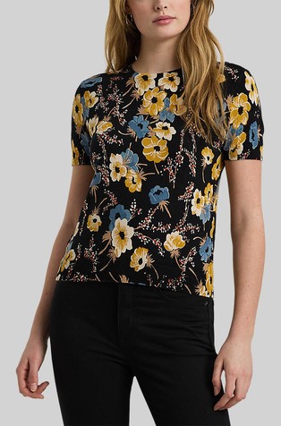 Pleten rožast pulover s kratkimi rokavi