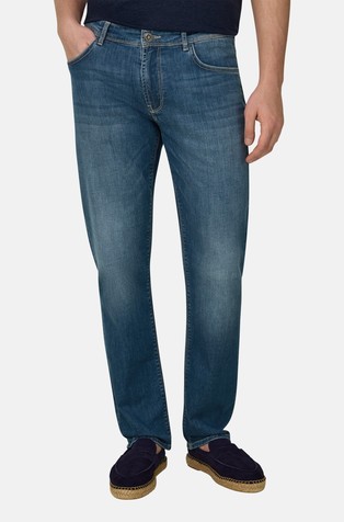 Jeans hlače iz raztegljivega denima s spranim videzom