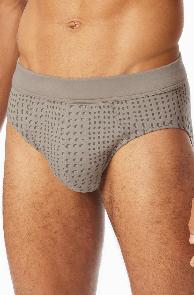 SCHIESSER Fine Interlock - mini briefs with pattern Beige 