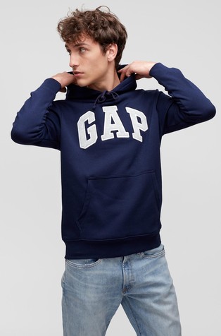 Gap logo moški pulover s kapuco