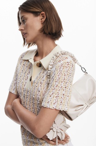 DESIGUAL Faux-leather small bag with bow White 7