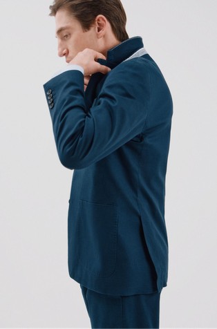 CORTEFIEL Cotton and linen blazer Dark Blue 3