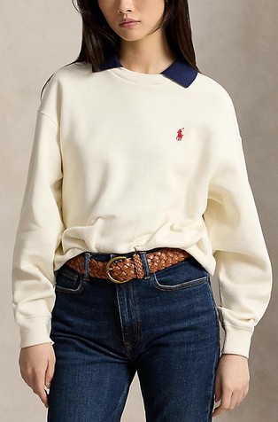 Polo-collar Fleece Crewneck