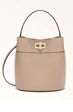 Usnjena bucket torbica