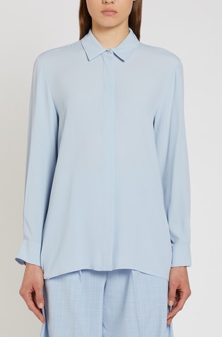 Silk-blend shirt with a floral sash