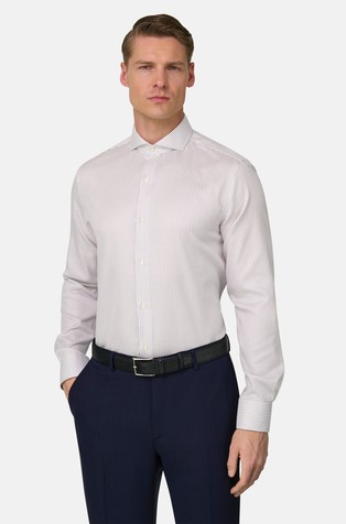 Slim fit črtasta bombažna srajca