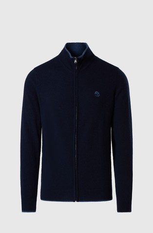 Wool blend full-zip sweater