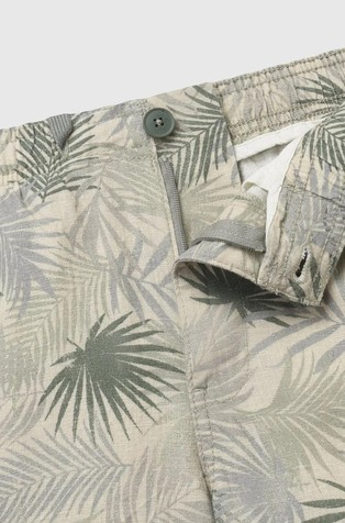 BENETTON Vzorčaste bermuda cargo hlače iz lanene mešanice Bež - Beige 3