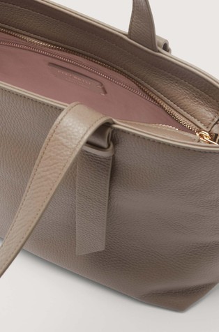 COCCINELLE Malory tote torba iz zrnatega usnja Rjava - Brown 5