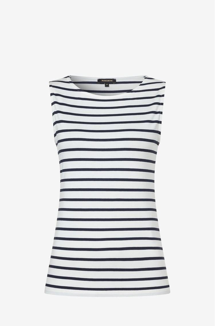 MORE &amp; MORE Striped sleeveless top White / Blue 
