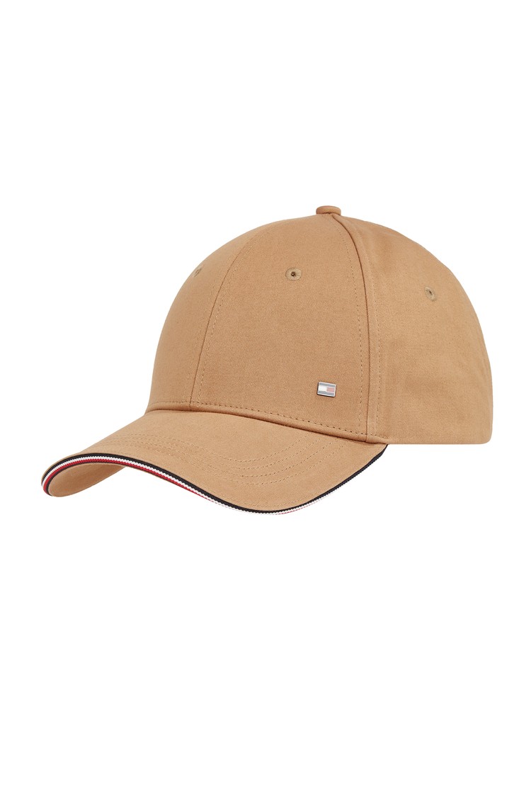 TOMMY HILFIGER Signature Flag Six-Panel Baseball Cap Light Brown 