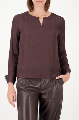 Viskozna bluza z dekorativnim elementom
