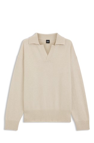 Pleten volnen pulover z Johnny ovratnikom