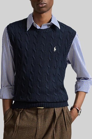 Cable-knit Cotton Sweater Vest