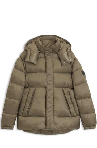 Vodoodbojna prešita bunda z žakarskim monogram vzorcem