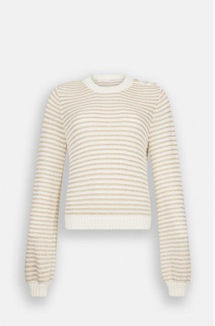 Striped cotton-blend sweater with lurex®