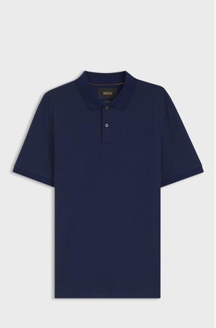 Short-sleeved polo in cotton-silk jacquard