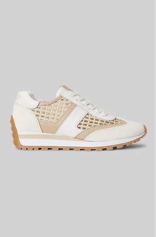 Dani usnjene superge s perforiranimi mrežastimi vstavki