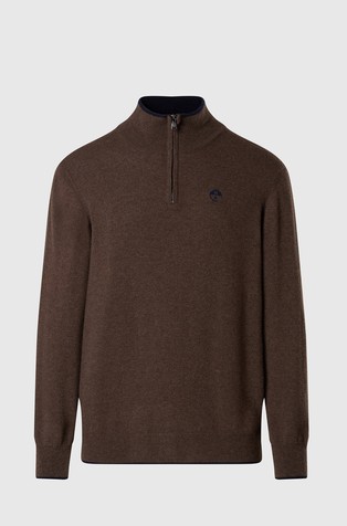 Wool-blend half-zip sweater